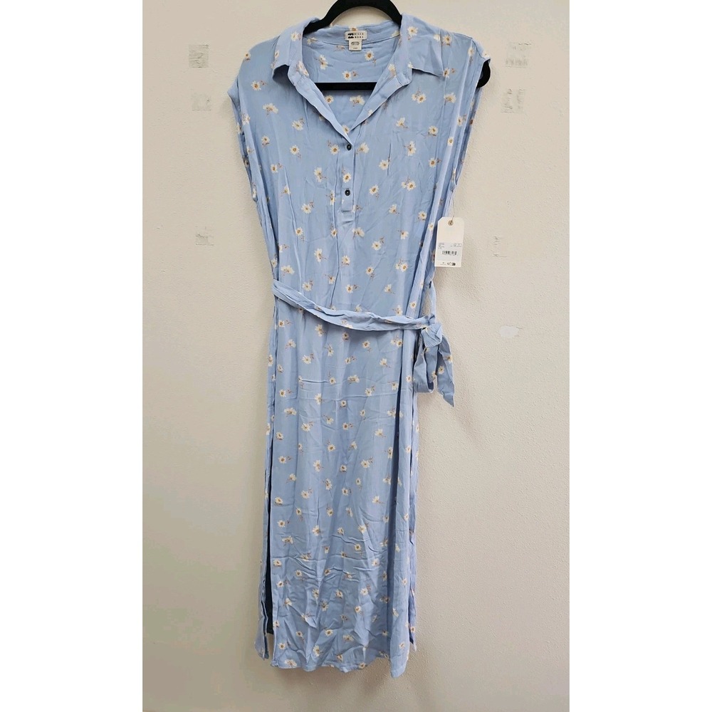 Billabong Women's Lovely Ways Midi Large Dress New With Tags Side Slits Flowers